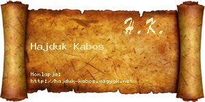 Hajduk Kabos névjegykártya